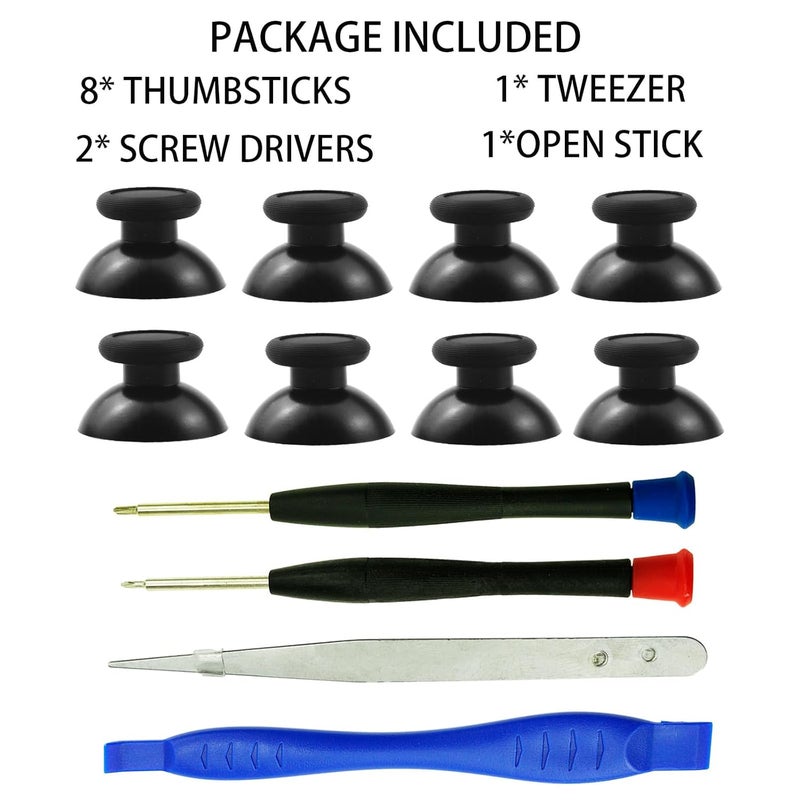 CTHTBZ 8PCS Black Replacement 3D Thumbsticks Joystick, With Screwdriver Analog Thumb Sticks for Nintendo Switch Pro Controller - Image 3